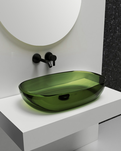 Раковина-чаша Abber Kristall 60 AT2805Emerald Зеленая
