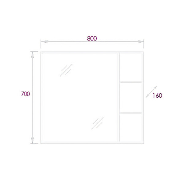 Зеркало Onika Тимбер 80.00У 208091 Дуб сонома