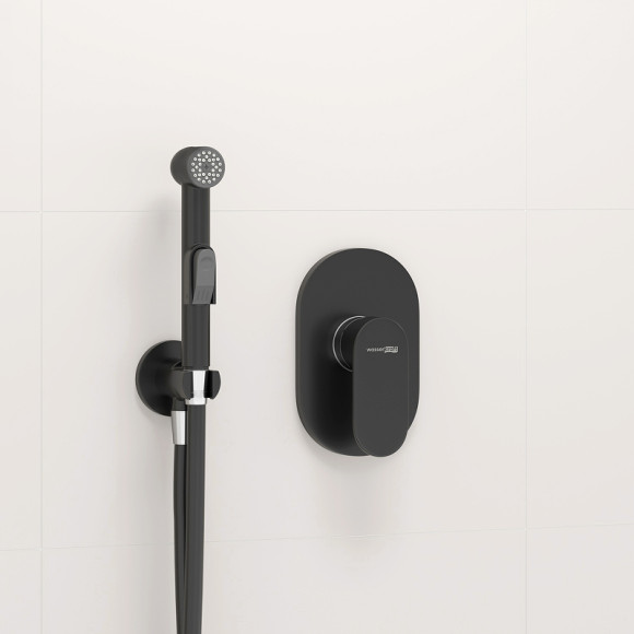 Гигиенический душ со смесителем WasserKRAFT Elbe A117451 Черный матовый
