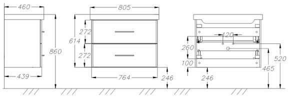 Тумба под раковину Opadiris Арабеско 80 00-00005553 подвесная Белая глянцевая