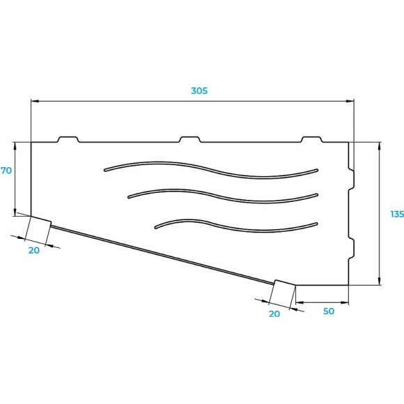 Металлическая полка RGW MT-11B L 49279911-04L угловая Черная Металлическая полка RGW MT-11B L 49279911-04L угловая Черная