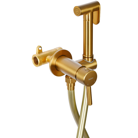 Гигиенический душ со смесителем Raiber Graceful RPG-009 Золото матовое Гигиенический душ со смесителем Raiber Graceful RPG-009 Золото матовое