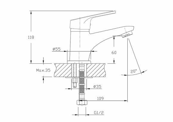 Смеситель для раковины Haiba HB1016 Хром