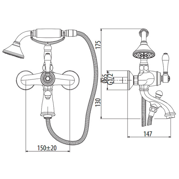 Смеситель для ванны Gattoni Orta 2700/27V0 OLD Бронза Смеситель для ванны Gattoni Orta 2700/27V0 OLD Бронза
