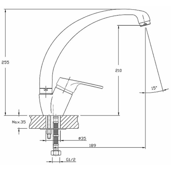 Смеситель для кухни Haiba HB4116 Хром Смеситель для кухни Haiba HB4116 Хром