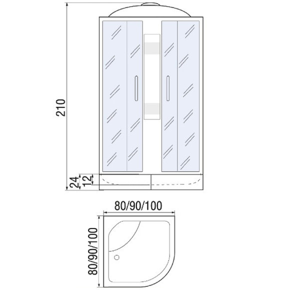 Душевая кабина River Nara 80x80 МТ 10000003044 с поддоном Душевая кабина River Nara 80x80 МТ 10000003044 с поддоном