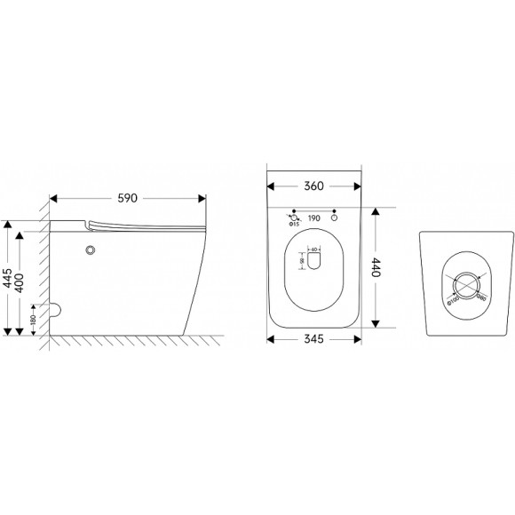 Унитаз Abber Rechteck AC1213P приставной с сиденьем Микролифт Унитаз Abber Rechteck AC1213P приставной с сиденьем Микролифт
