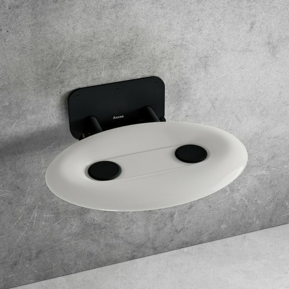 Сиденье для душа Ravak Ovo P II Opal/Black B8F0000057 Прозрачно-белое Черное Сиденье для душа Ravak Ovo P II Opal/Black B8F0000057 Прозрачно-белое Черное