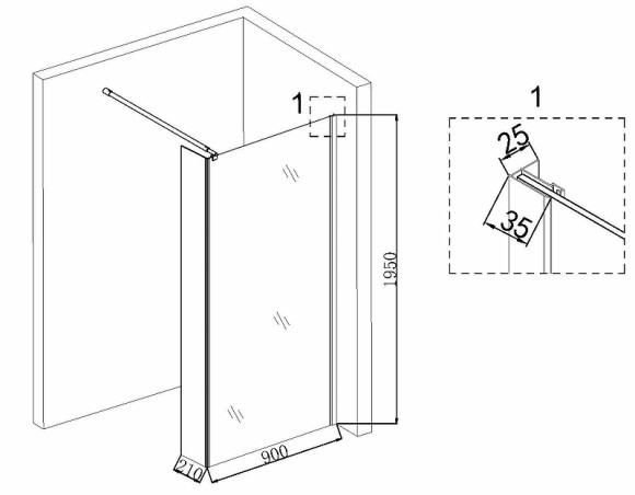 Душевая перегородка Niagara Nova 90 NG-644-90GOLD профиль Холодное золото стекло прозрачное Душевая перегородка Niagara Nova 90 NG-644-90GOLD профиль Холодное золото стекло прозрачное