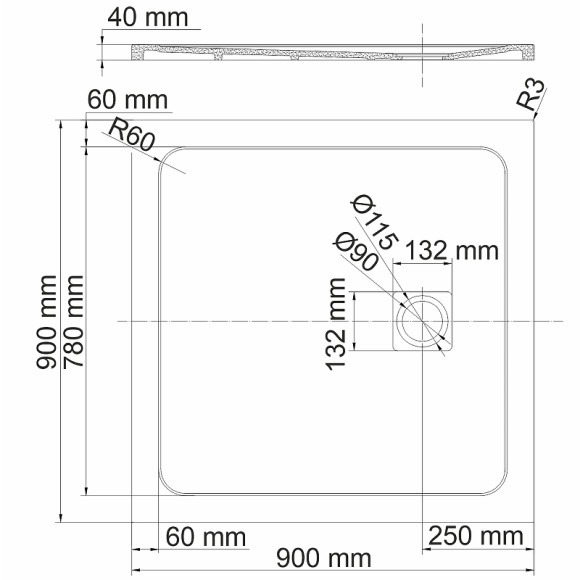 Душевой поддон из искусственного камня WasserKRAFT Neime 90х90 19T03 Черный матовый Душевой поддон из искусственного камня WasserKRAFT Neime 90х90 19T03 Черный матовый