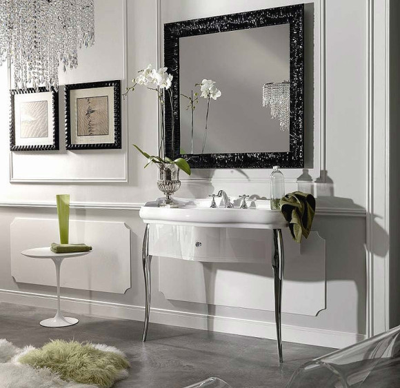 Тумба под раковину Kerasan Retro 100 7363K7 Белый глянец Хром