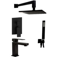 Комплект смесителей Paffoni Elle KITEL018NO071 Черный матовый