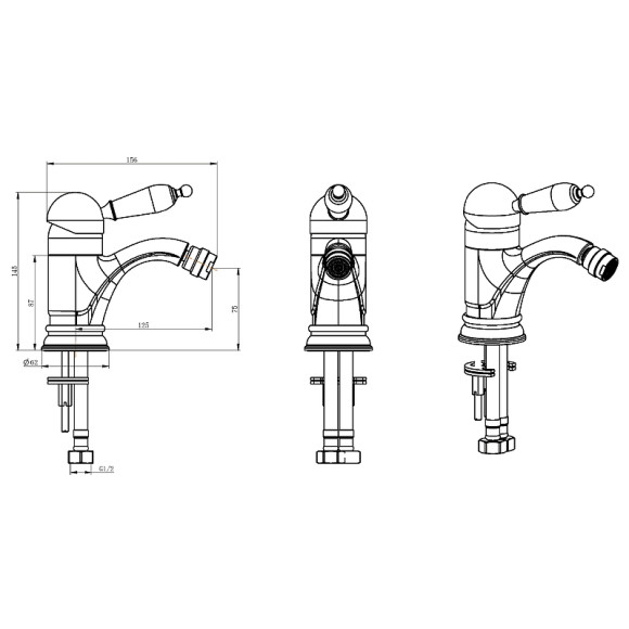 Смеситель для биде Boheme Provanse Ripresa 366 Бронза