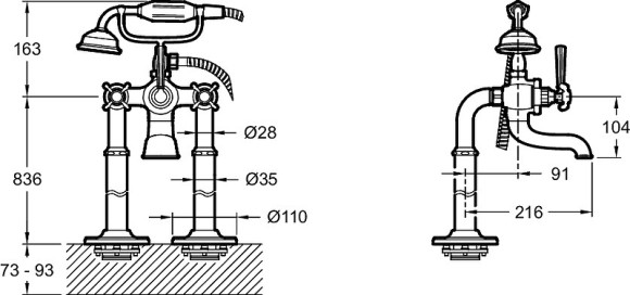 Смеситель для ванны Jacob Delafon Cleo 1889 E24314-BGG Золото глянцевое Смеситель для ванны Jacob Delafon Cleo 1889 E24314-BGG Золото глянцевое