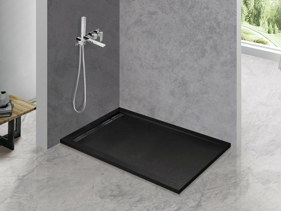 Душевой поддон из искусственного камня Cezares Tray AS 120х90 TRAY-AS-AH-120/90-30-NERO Черный матовый