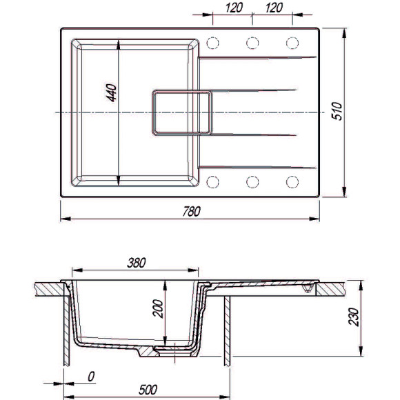 Кухонная мойка Florentina Ривьера-780 20.480.C0780.104 Бежевая Кухонная мойка Florentina Ривьера-780 20.480.C0780.104 Бежевая