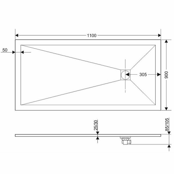 Душевой поддон из искусственного камня Grossman Strong 90x110 GR-S290110Q Графит Душевой поддон из искусственного камня Grossman Strong 90x110 GR-S290110Q Графит