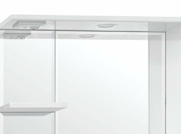 Зеркало со шкафом Style Line Олеандр 2 Люкс 75 ЛС-00000051 с подсветкой Белое Зеркало со шкафом Style Line Олеандр 2 Люкс 75 ЛС-00000051 с подсветкой Белое