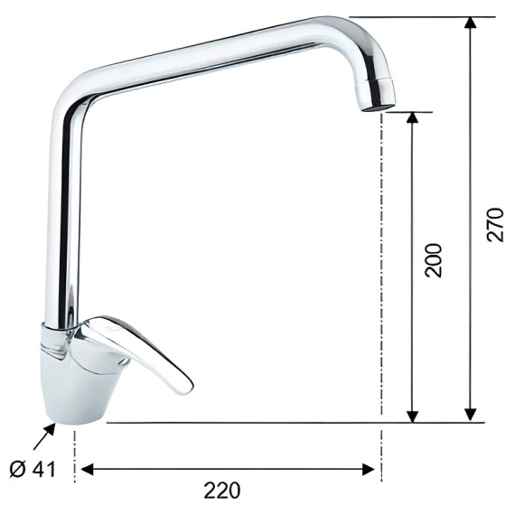 Смеситель для кухни Remer Серия 35 F422U Хром Смеситель для кухни Remer Серия 35 F422U Хром