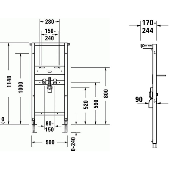 Инсталляция Duravit DuraSystem WD2001000000 для раковины Серая
