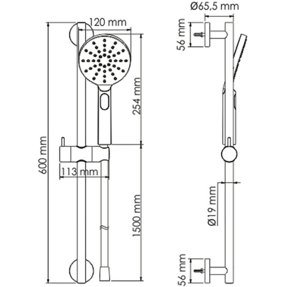 Душевой гарнитур WasserKRAFT A144 Хром Душевой гарнитур WasserKRAFT A144 Хром