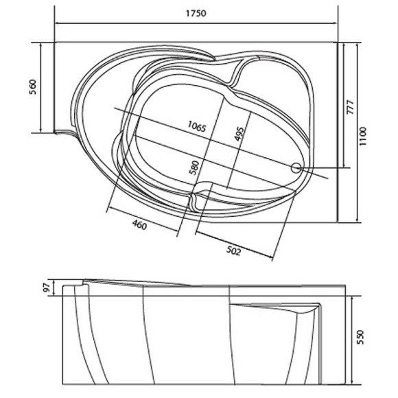 Акриловая ванна Marka One Ergonomika 158-175x110 R 01эрг17511п без гидромассажа Акриловая ванна Marka One Ergonomika 158-175x110 R 01эрг17511п без гидромассажа