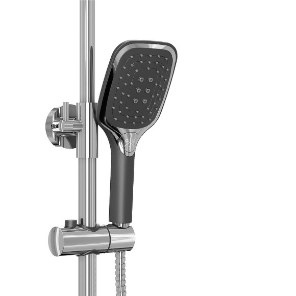 Душевая система Grossman Alba 500.K35.06.100/210 Хром Черная Душевая система Grossman Alba 500.K35.06.100/210 Хром Черная