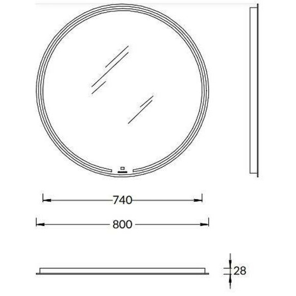 Зеркало Kerama Marazzi Mio 80 MIO.mi.80D\WHT с подсветкой с сенсорным выключателем и диммером Зеркало Kerama Marazzi Mio 80 MIO.mi.80D\WHT с подсветкой с сенсорным выключателем и диммером