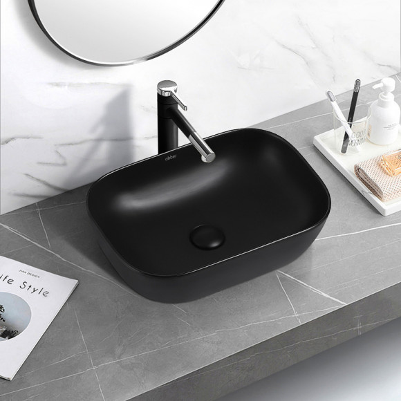 Раковина-чаша Abber Rechteck 46 AC2200MB Черная матовая Раковина-чаша Abber Rechteck 46 AC2200MB Черная матовая