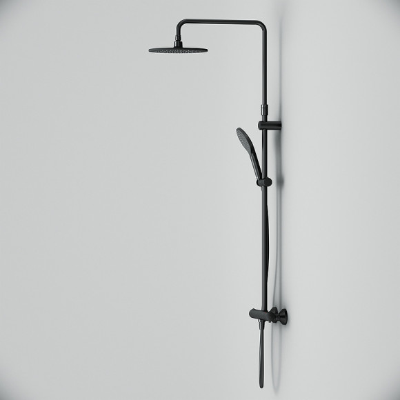 Комплект душевого уголка с душевой системой и аксессуарами AM.PM Gem S 120x80 WK93ER профиль Черный матовый стекло прозрачное Комплект душевого уголка с душевой системой и аксессуарами AM.PM Gem S 120x80 WK93ER профиль Черный матовый стекло прозрачное