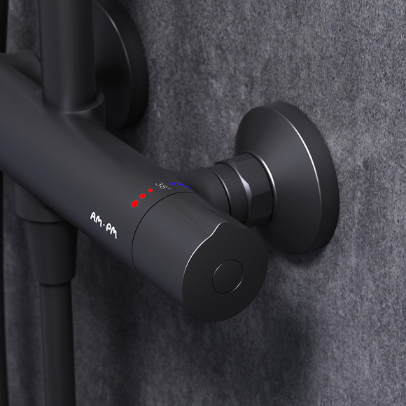 Комплект душевого уголка с душевой системой и аксессуарами AM.PM Gem S 120x80 WK93ER профиль Черный матовый стекло прозрачное Комплект душевого уголка с душевой системой и аксессуарами AM.PM Gem S 120x80 WK93ER профиль Черный матовый стекло прозрачное