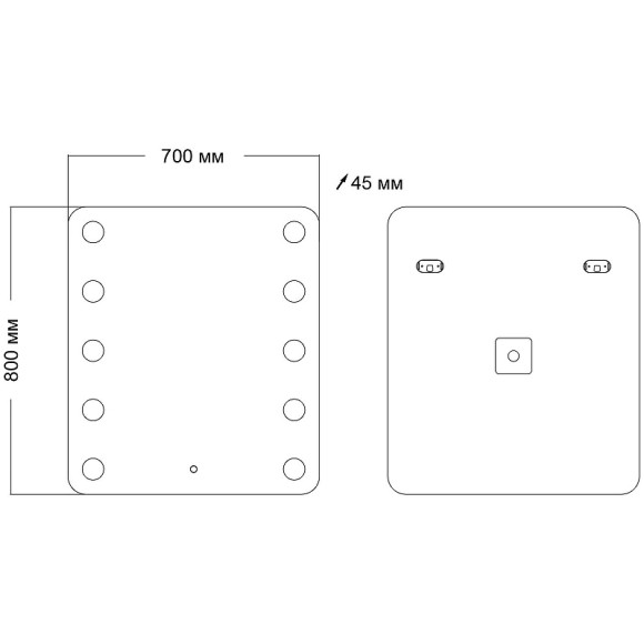 Зеркало Grossman Neon 70 147080 с подсветкой с сенсорным выключателем