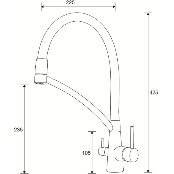 Смеситель для кухни Paulmark Siegen Si213111-308 Черный Смеситель для кухни Paulmark Siegen Si213111-308 Черный