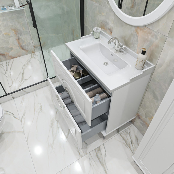 Тумба под раковину Caprigo Valletta 80 35317-SF027 Белая матовая