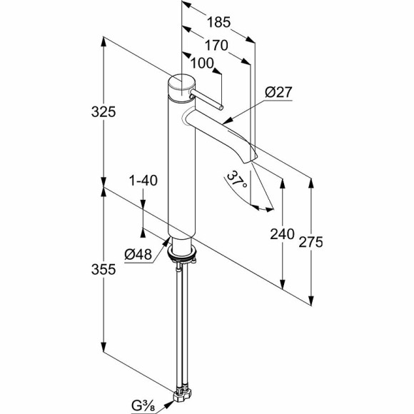 Смеситель для раковины Kludi Bozz 382865376 Белый матовый Смеситель для раковины Kludi Bozz 382865376 Белый матовый