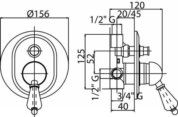 Смеситель для душа Cezares Elite ELITE-VDIM-01-Bi Хром