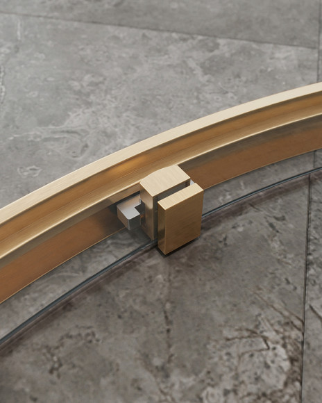 Душевой уголок Cezares Molveno 120x120 MOLVENO-R-11-90+30-C-BORO-IV профиль Брашированное золото стекло прозрачное