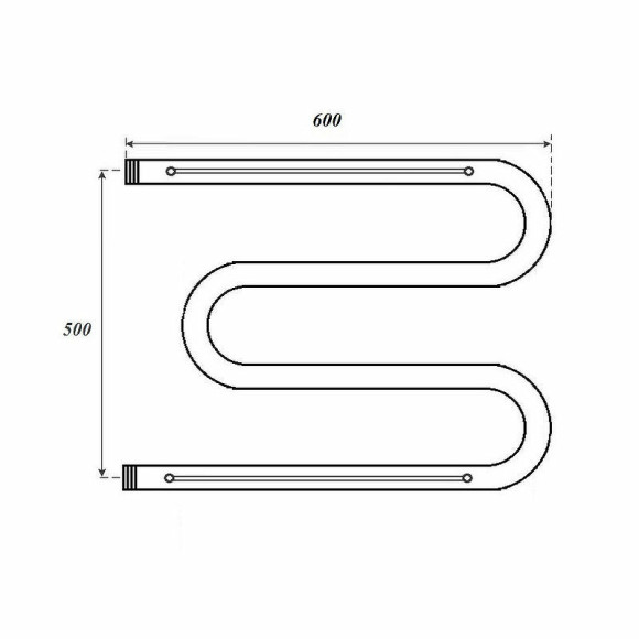 Водяной полотенцесушитель Point М-образный PN38556P 500x600 с полкой Хром Водяной полотенцесушитель Point М-образный PN38556P 500x600 с полкой Хром