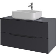 Тумба с раковиной Orange Line 100 Li-100TugMDF+B05-500W подвесная Графит матовый