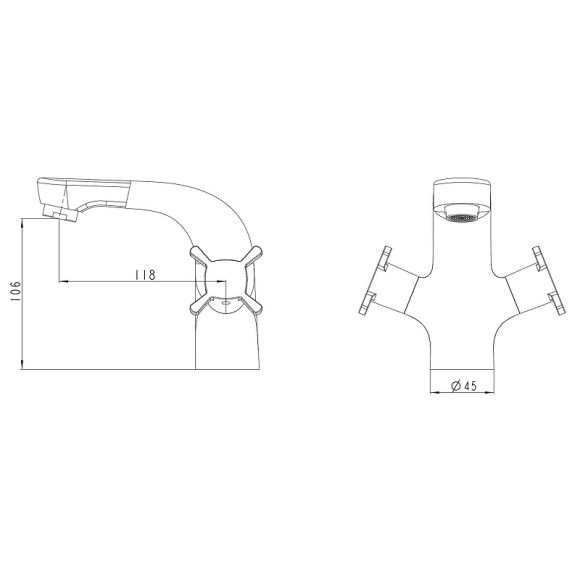 Смеситель для раковины Kaiser Cuatro 58011 Хром Смеситель для раковины Kaiser Cuatro 58011 Хром