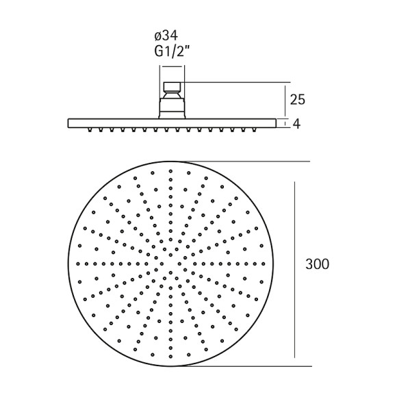 Верхний душ Cisal Xion DS016420D1 Нержавеющая сталь