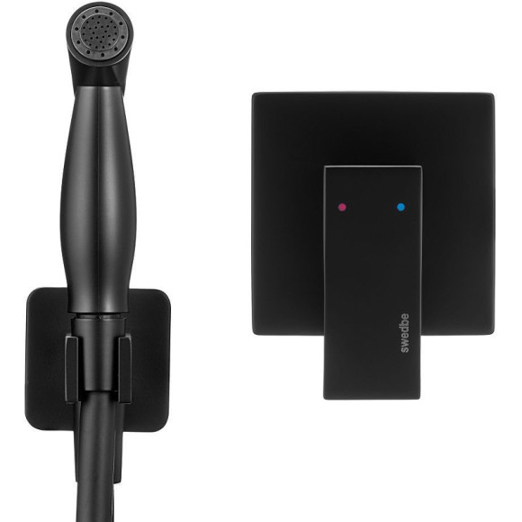 Гигиенический душ со смесителем Swedbe Platta 5549B Черный матовый Гигиенический душ со смесителем Swedbe Platta 5549B Черный матовый