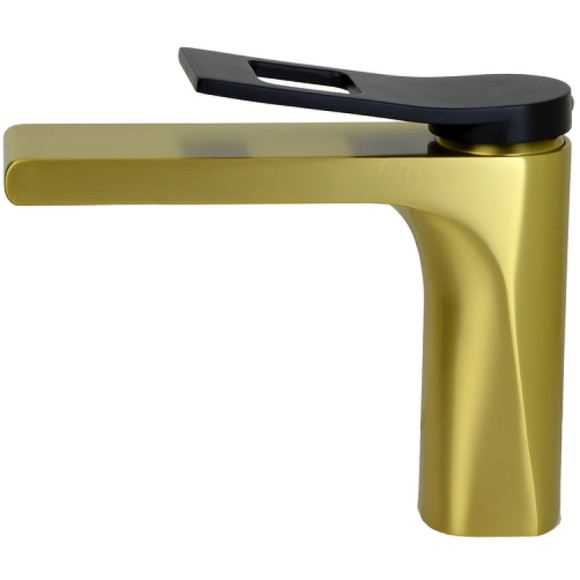 Смеситель для раковины Bronze de Luxe Element EL02GB Матовое золото Черный Смеситель для раковины Bronze de Luxe Element EL02GB Матовое золото Черный