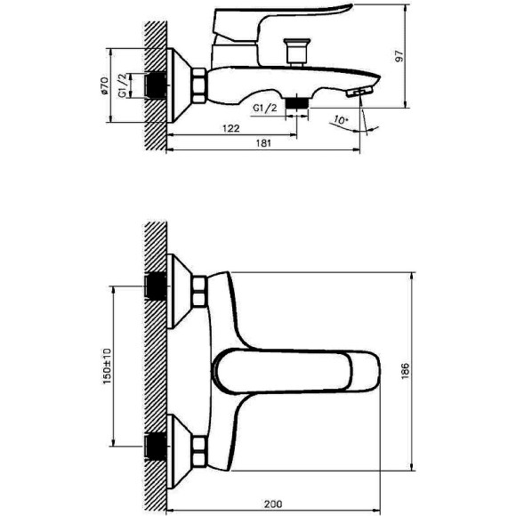Смеситель для ванны Agger Nice A2510000 Хром Смеситель для ванны Agger Nice A2510000 Хром