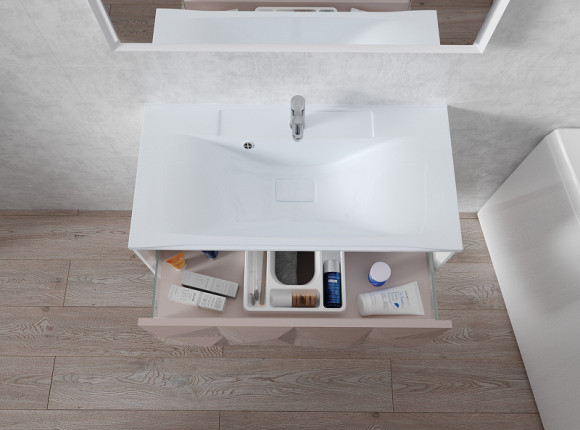 Тумба под раковину Marka One Romb 90П У67847 подвесная White