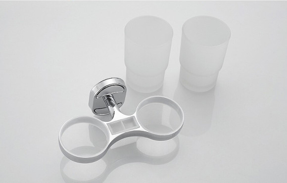 Стакан для зубных щеток Haiba HB1908 двойной Хром