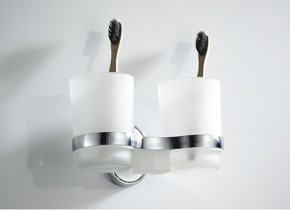 Стакан для зубных щеток Haiba HB1908 двойной Хром