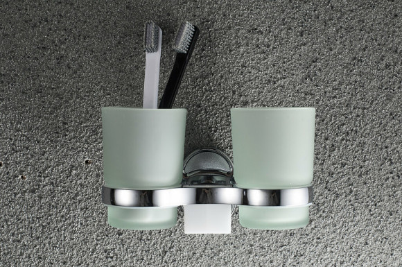 Стакан для зубных щеток Haiba HB1908 двойной Хром