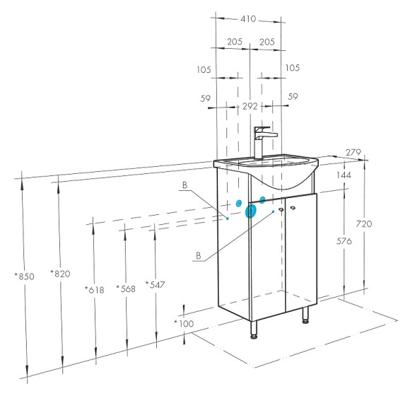 Тумба под раковину Aquaton Мира Н 41 1A104401MR010 Белая