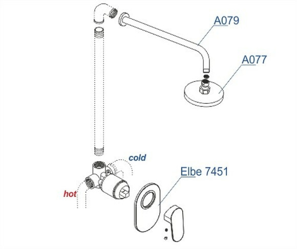 Душевая система WasserKRAFT Elbe A12777 Черная матовая Душевая система WasserKRAFT Elbe A12777 Черная матовая